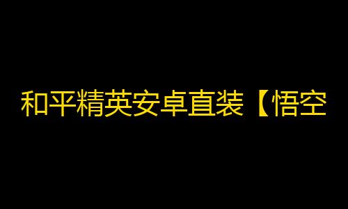 和平精英安卓直装【悟空直装】辅助